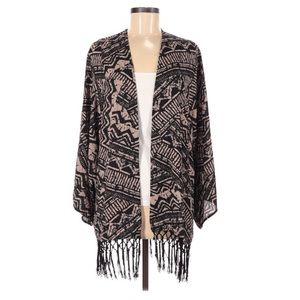 Fringed kimono style wrap/topper